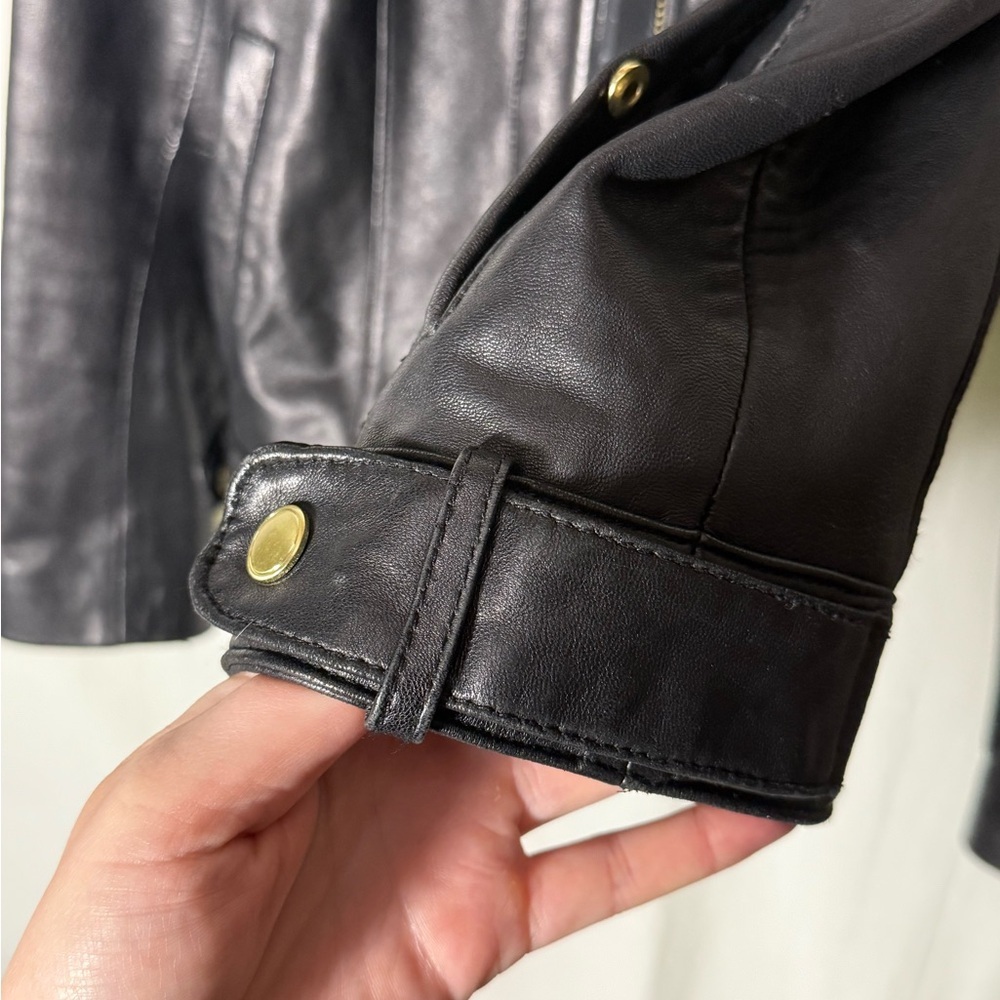 Women’s Cole Haans Lamb Skin Moto Leather Jacket | size medium - Picture 13 of 15